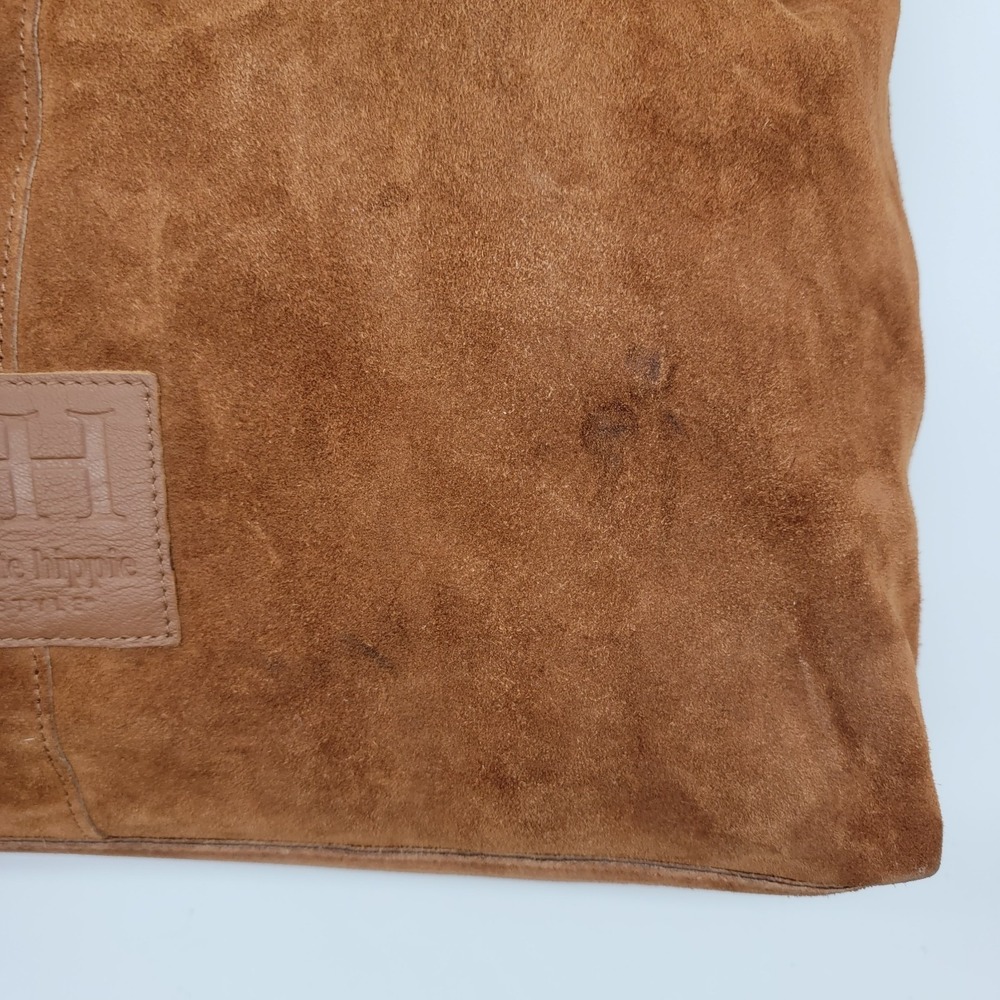 Haute Hippie Brown Suede Leather Tote Shoulder Bag Large Boho Shopper Purse - Picture 11 of 16